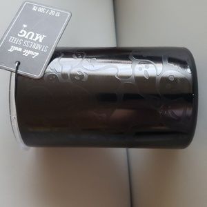 Stainless Steel embossed ghost mug with travel lid NWT